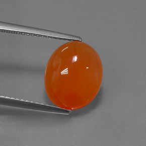 4.59 ct Orange Carnelian Gemstone, Carnelian Gem in Oval Cabochon Shape for Sale.