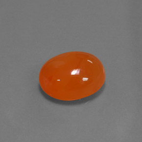 4.59 ct Orange Carnelian Stone, Natural Carnelian in Oval Cabochon Shape for Sale