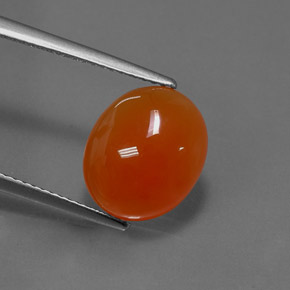 4.17 ct Orange Carnelian Gemstone, Carnelian Gem in Oval Cabochon Shape for Sale.