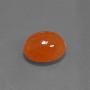 5.07 ct Orange Carnelian Stone, Natural Carnelian in Oval Cabochon Shape for Sale