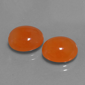 7.28 ct Orange Carnelian Stone, Natural Carnelian in Oval Cabochon Shape for Sale
