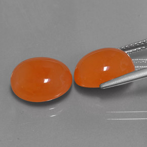 Carnelian Gemstone in 11 x 9 mm (calibrated) Size for Sale, Carnelian Stone in Orange Color