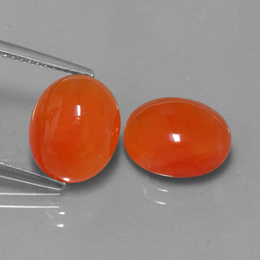 7.89 ct Orange Carnelian Gemstone, Carnelian Gem in Oval Cabochon Shape for Sale.
