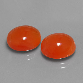 7.89 ct Orange Carnelian Stone, Natural Carnelian in Oval Cabochon Shape for Sale