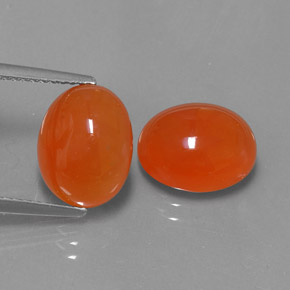 7.62 ct Orange Carnelian Gemstone, Carnelian Gem in Oval Cabochon Shape for Sale.
