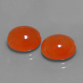 7.62 ct Orange Carnelian Stone, Natural Carnelian in Oval Cabochon Shape for Sale