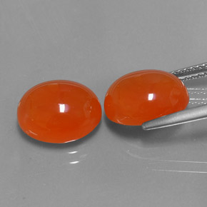 Carnelian Gemstone in 11 x 9 mm (calibrated) Size for Sale, Carnelian Stone in Orange Color