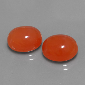 7.92 ct Orange Carnelian Stone, Natural Carnelian in Oval Cabochon Shape for Sale