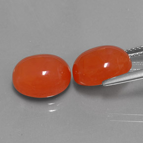 Carnelian Gemstone in 11 x 9 mm (calibrated) Size for Sale, Carnelian Stone in Orange Color