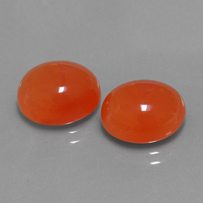7.85 ct Orange Carnelian Stone, Natural Carnelian in Oval Cabochon Shape for Sale