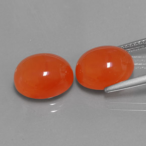 Carnelian Gemstone in 11 x 9 mm (calibrated) Size for Sale, Carnelian Stone in Orange Color