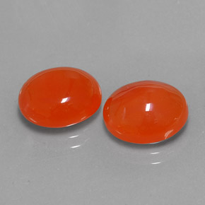 6.84 ct Orange Carnelian Stone, Natural Carnelian in Oval Cabochon Shape for Sale
