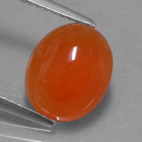 3.29 ct Orange Carnelian Gemstone, Carnelian Gem in Oval Cabochon Shape for Sale.