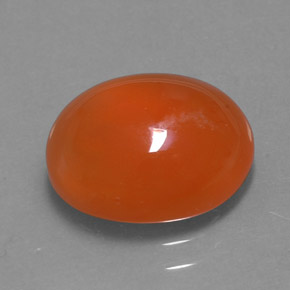 3.51 ct Orange Carnelian Stone, Natural Carnelian in Oval Cabochon Shape for Sale