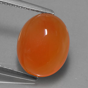 4.11 ct Orange Carnelian Gemstone, Carnelian Gem in Oval Cabochon Shape for Sale.
