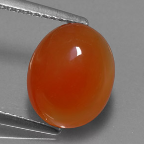 4.11 ct Orange Carnelian Gemstone, Carnelian Gem in Oval Cabochon Shape for Sale.