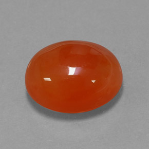3.80 ct Orange Carnelian Stone, Natural Carnelian in Oval Cabochon Shape for Sale