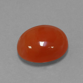 3.43 ct Orange Carnelian Stone, Natural Carnelian in Oval Cabochon Shape for Sale