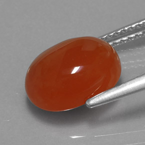 Carnelian Gemstone in 10.6 x 8.5 mm Size for Sale, Carnelian Stone in Orange Color