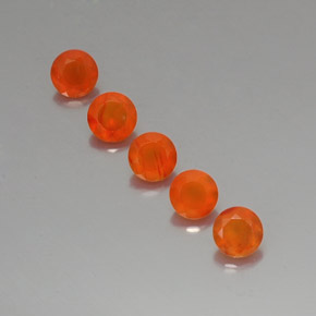 2.39 ct Orange Carnelian Gemstone, Carnelian Gem in Round Facet Shape for Sale.