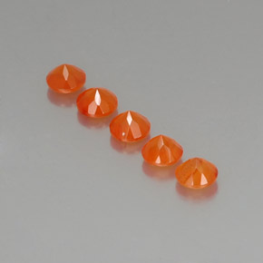 Carnelian Gemstone in 5 mm (calibrated) Size for Sale, Carnelian Stone in Orange Color
