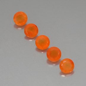 2.36 ct Orange Carnelian Gemstone, Carnelian Gem in Round Facet Shape for Sale.
