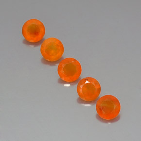 2.06 ct Orange Carnelian Gemstone, Carnelian Gem in Round Facet Shape for Sale.
