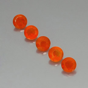 2.33 ct Orange Carnelian Gemstone, Carnelian Gem in Round Facet Shape for Sale.
