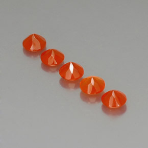 Carnelian Gemstone in 5 mm (calibrated) Size for Sale, Carnelian Stone in Red Orange Color