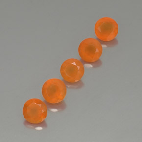 2.58 ct Orange Carnelian Stone, Natural Carnelian in Round Facet Shape for Sale