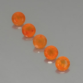 2.21 ct Orange Carnelian Gemstone, Carnelian Gem in Round Facet Shape for Sale.
