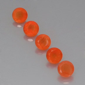 2.50 ct Orange Carnelian Gemstone, Carnelian Gem in Round Facet Shape for Sale.
