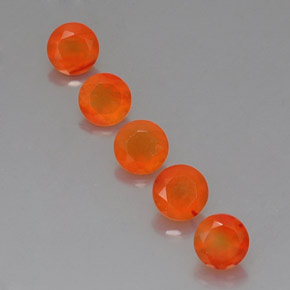 2.37 ct Orange Carnelian Gemstone, Carnelian Gem in Round Facet Shape for Sale.