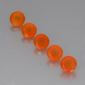 2.69 ct Orange Carnelian Gemstone, Carnelian Gem in Round Facet Shape for Sale.