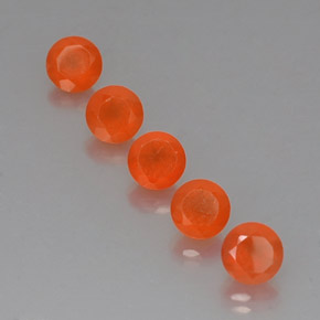 2.48 ct Orange Carnelian Gemstone, Carnelian Gem in Round Facet Shape for Sale.