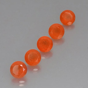 2.48 ct Orange Carnelian Stone, Natural Carnelian in Round Facet Shape for Sale