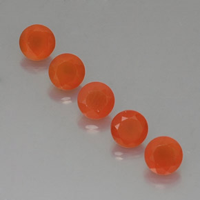 2.49 ct Orange Carnelian Gemstone, Carnelian Gem in Round Facet Shape for Sale.