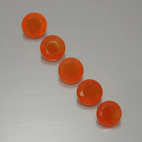 2.19 ct Orange Carnelian Gemstone, Carnelian Gem in Round Facet Shape for Sale.