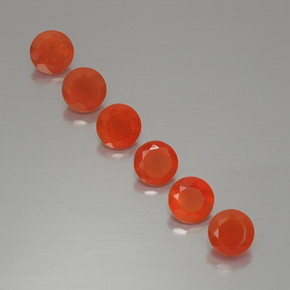 3.02 ct Orange Carnelian Gemstone, Carnelian Gem in Round Facet Shape for Sale.