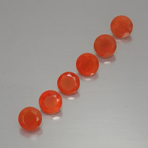 3.02 ct Orange Carnelian Stone, Natural Carnelian in Round Facet Shape for Sale
