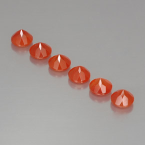 Carnelian Gemstone in 5 mm (calibrated) Size for Sale, Carnelian Stone in Red Orange Color