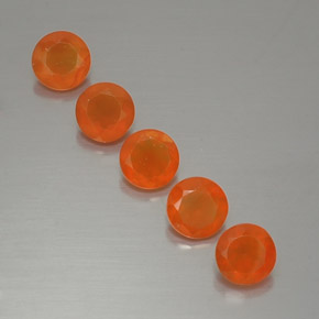 2.26 ct Orange Carnelian Gemstone, Carnelian Gem in Round Facet Shape for Sale.