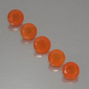 2.61 ct Orange Carnelian Gemstone, Carnelian Gem in Round Facet Shape for Sale.