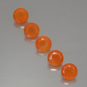 2.55 ct Orange Carnelian Gemstone, Carnelian Gem in Round Facet Shape for Sale.