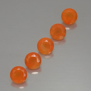 2.55 ct Orange Carnelian Stone, Natural Carnelian in Round Facet Shape for Sale