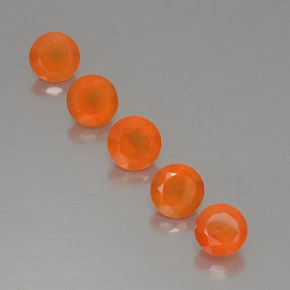 2.41 ct Orange Carnelian Gemstone, Carnelian Gem in Round Facet Shape for Sale.
