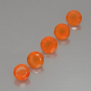 2.41 ct Orange Carnelian Stone, Natural Carnelian in Round Facet Shape for Sale
