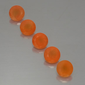 2.54 ct Orange Carnelian Gemstone, Carnelian Gem in Round Facet Shape for Sale.