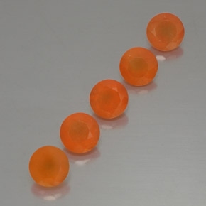 2.54 ct Orange Carnelian Stone, Natural Carnelian in Round Facet Shape for Sale
