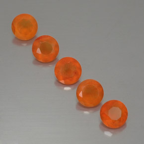 2.34 ct Orange Carnelian Gemstone, Carnelian Gem in Round Facet Shape for Sale.